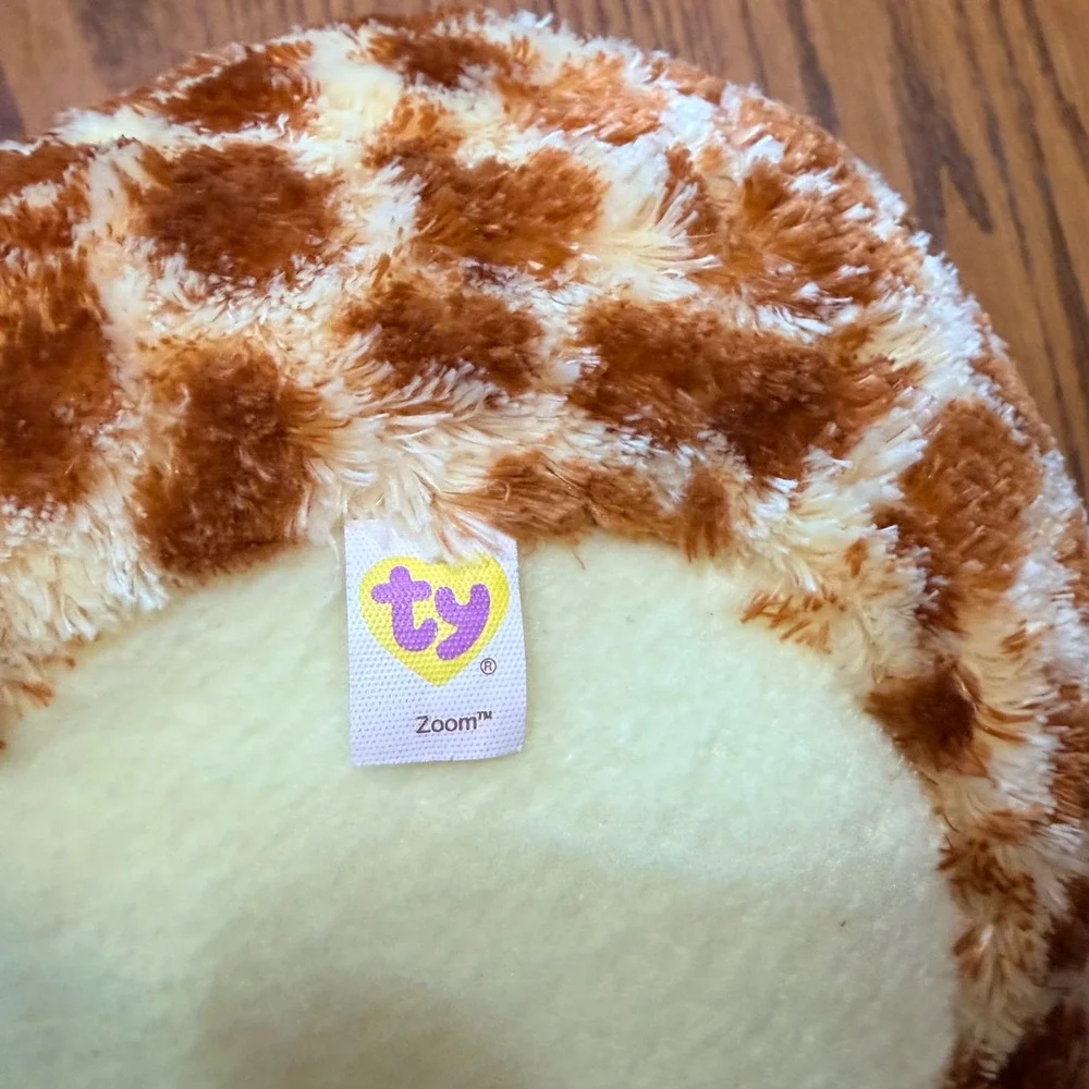 Ty Zoom Turtle Plush Beanie‎ Ballz Green Giraffe Print Shell Glitter Eyes 2013